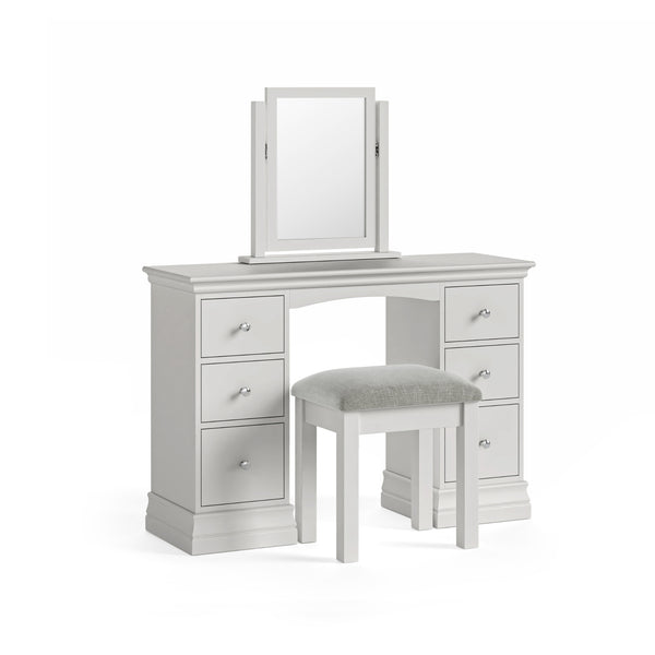 Beamhurst Painted - Double Pedestal Dressing Table - Light Grey
