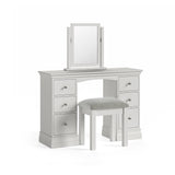 Beamhurst Painted - Double Pedestal Dressing Table - Light Grey