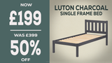 Luton - Charcoal - 3' Frame Bed