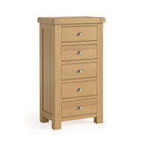 Newborough Oak - 5 Drawer Tallboy