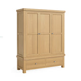 Newborough Oak - 3 Door 2 Drawer Robe