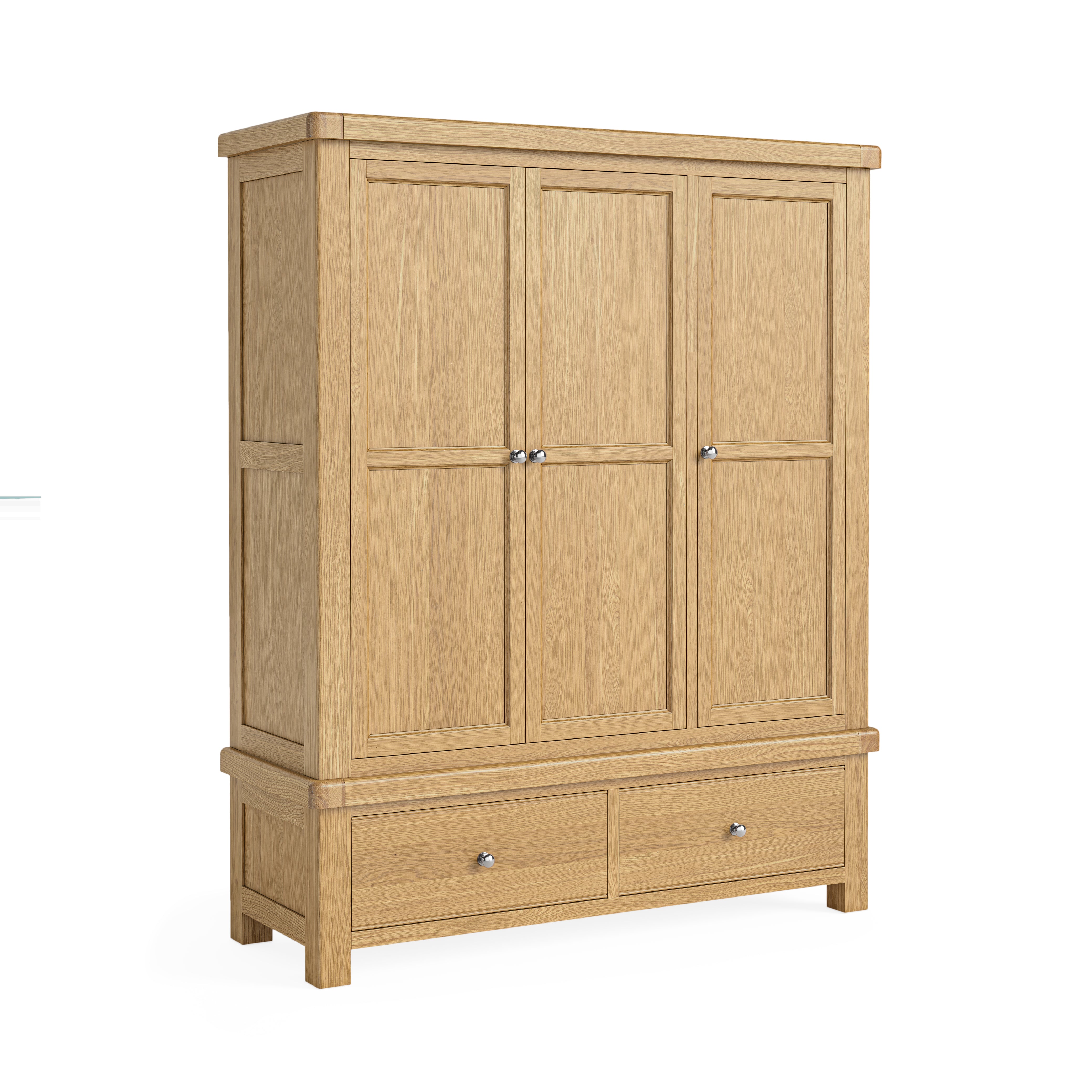 Newborough Oak - 3 Door 2 Drawer Robe