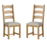 Newborough Oak - Dining Chair WITHOUT Cushion - x 2 (Pair)