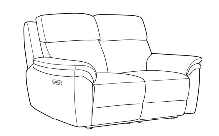 Padley 2 Seater Sofa Fabric – standalone line drawing