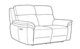 Padley 2 Seater Sofa Leather – standalone line drawing