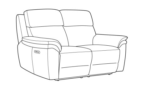 Padley 2 Seater Sofa Leather – standalone line drawing