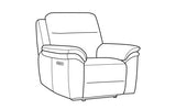 Padley Chair Leather – standalone line drawing