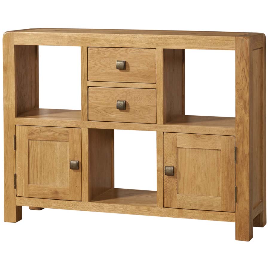Aston Oak - Low Display Unit 2 Door 2 Drawer