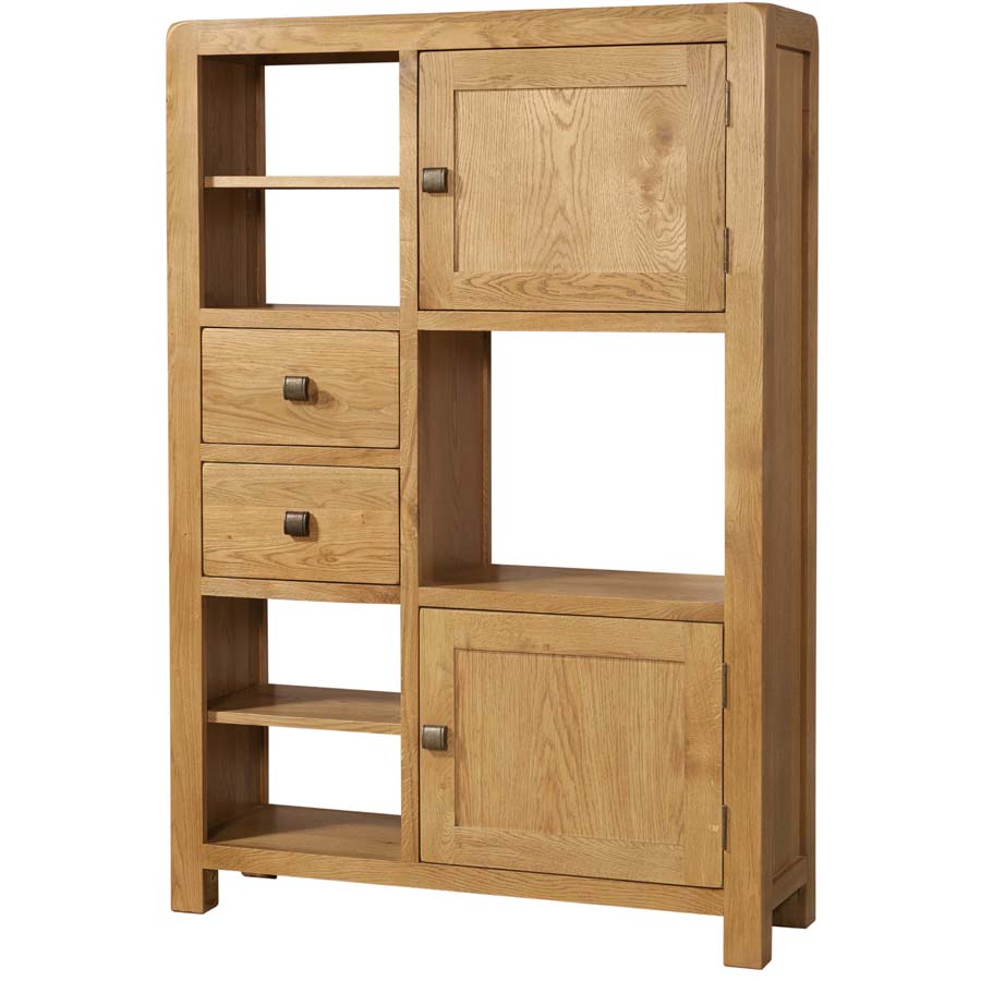 Aston Oak - High Display Unit 2 Door 2 Drawer