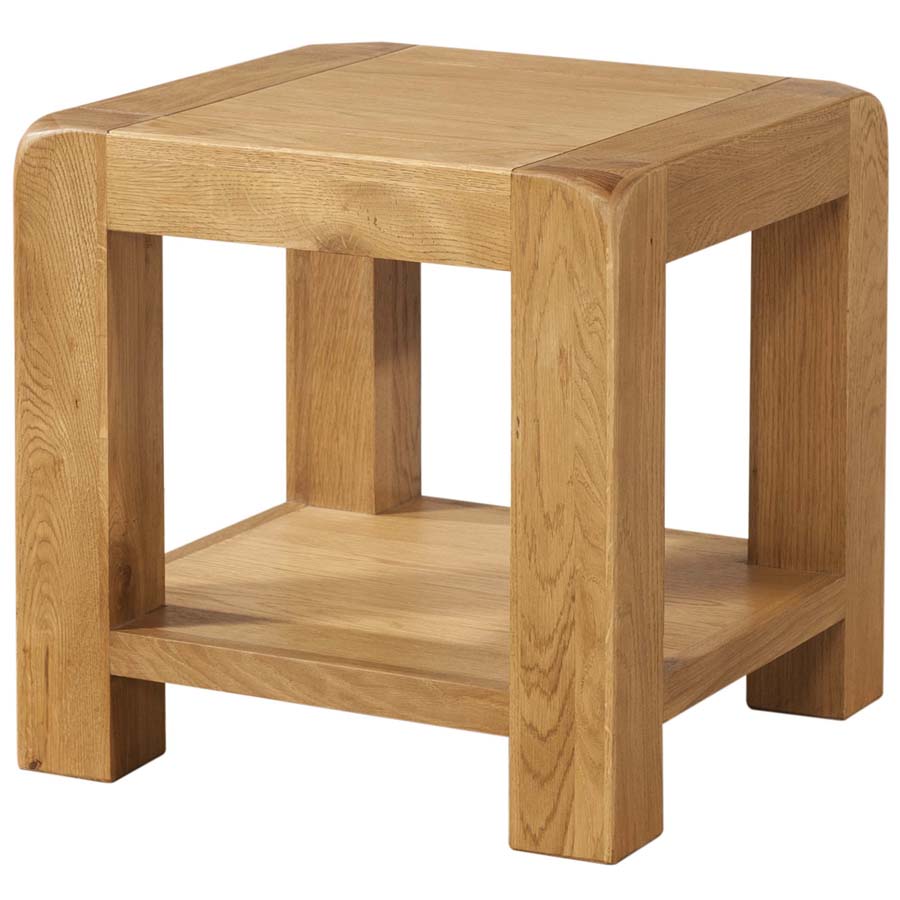 Aston Oak - Lamp Table With Shelf