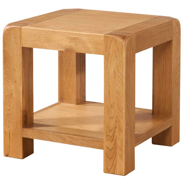 Oak 6 - Lamp Table With Shelf