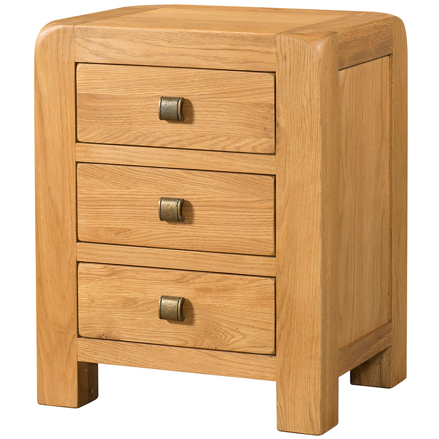 Oak 6 - 3 Drawer Bedside