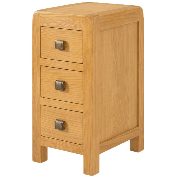 Oak 6 - Compact 3 Drawer Bedside