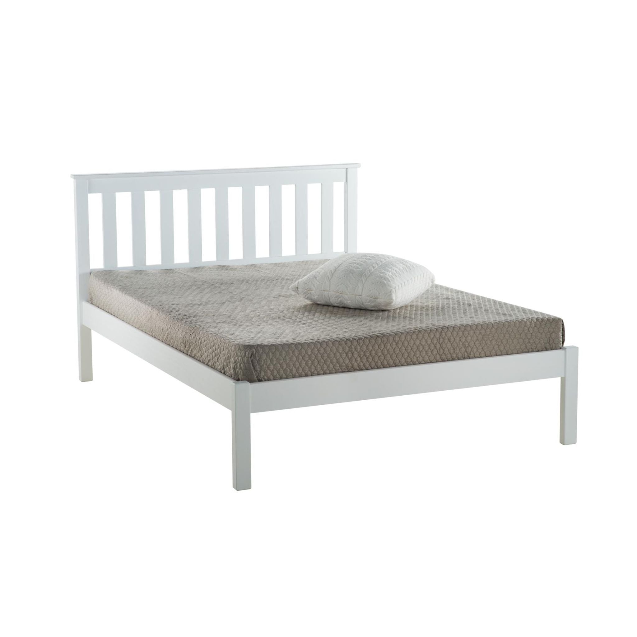 Denton White - 4' Small Double Frame Bed