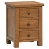 Oak 7 - 3 Drawer Bedside