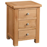 Devon Light Oak - 3 Drawer Bedside