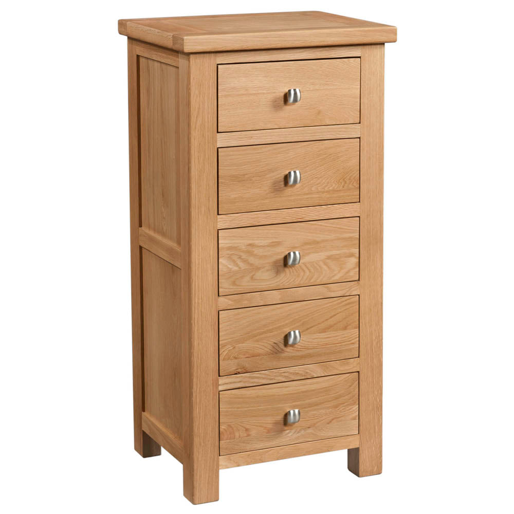 Devon Light Oak - 5 Drawer Wellington