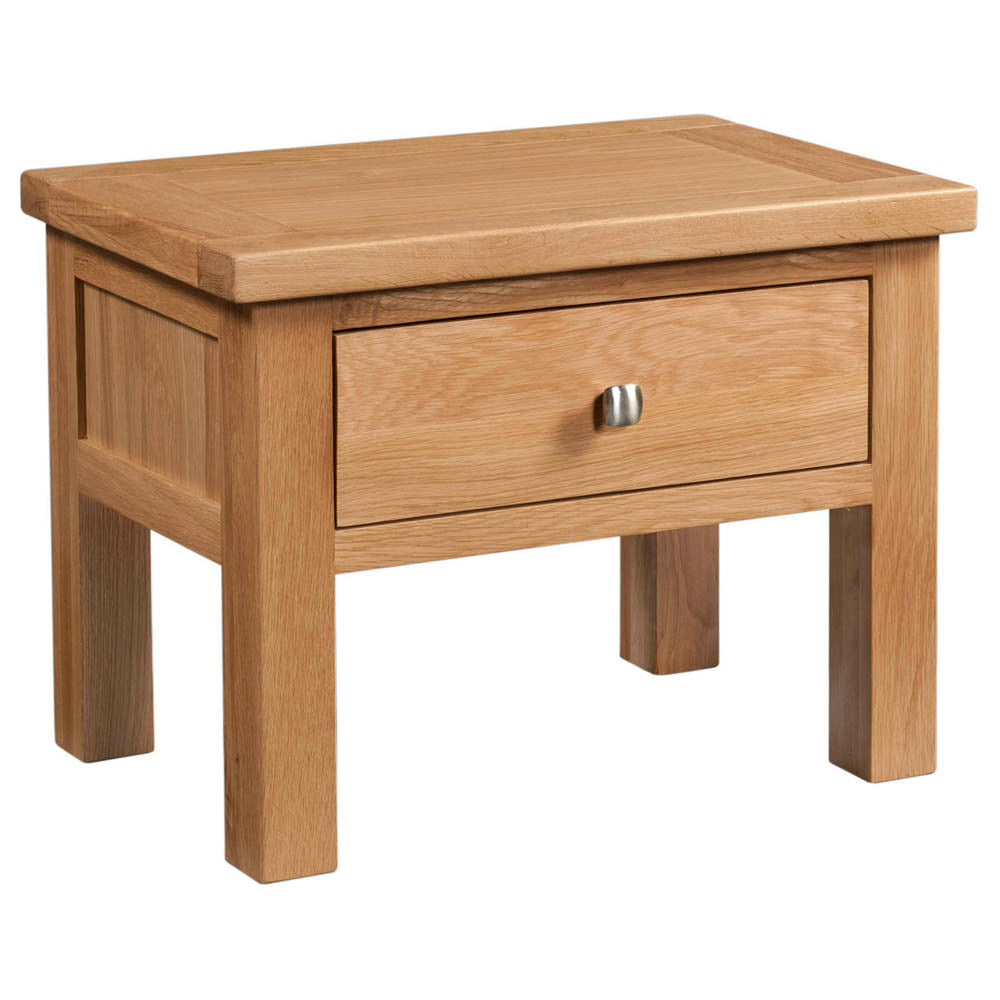 Devon Light Oak - Side Table With Drawer