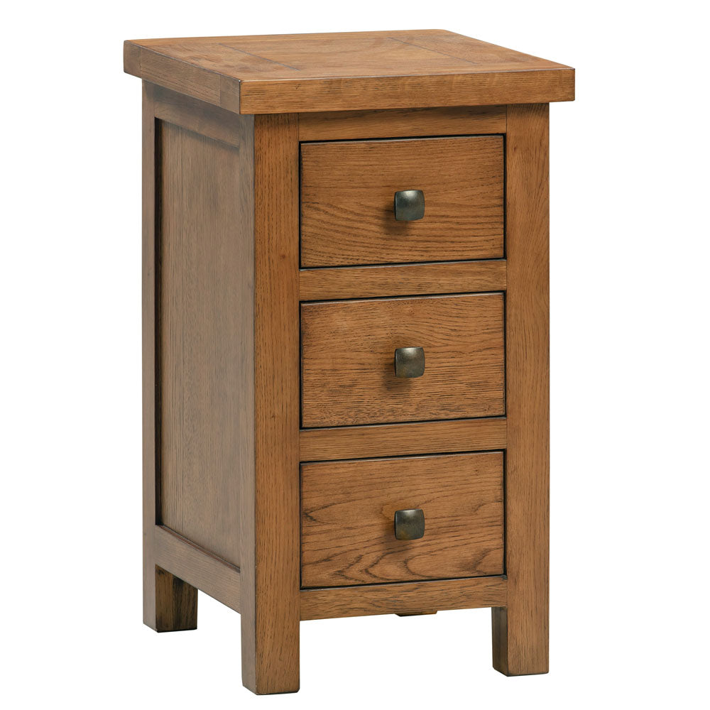 Oak 7 - Compact 3 Drawer Bedside