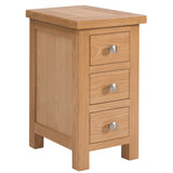 Devon Light Oak - Compact 3 Drawer Bedside