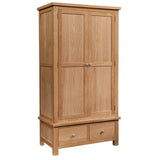 Devon Light Oak - Gents Wardrobe With 2 Drawers