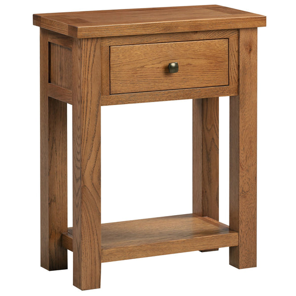 Oak 7 - 1 Drawer Console Table