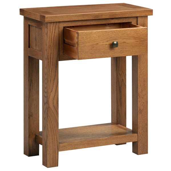 Oak 7 - 1 Drawer Console Table