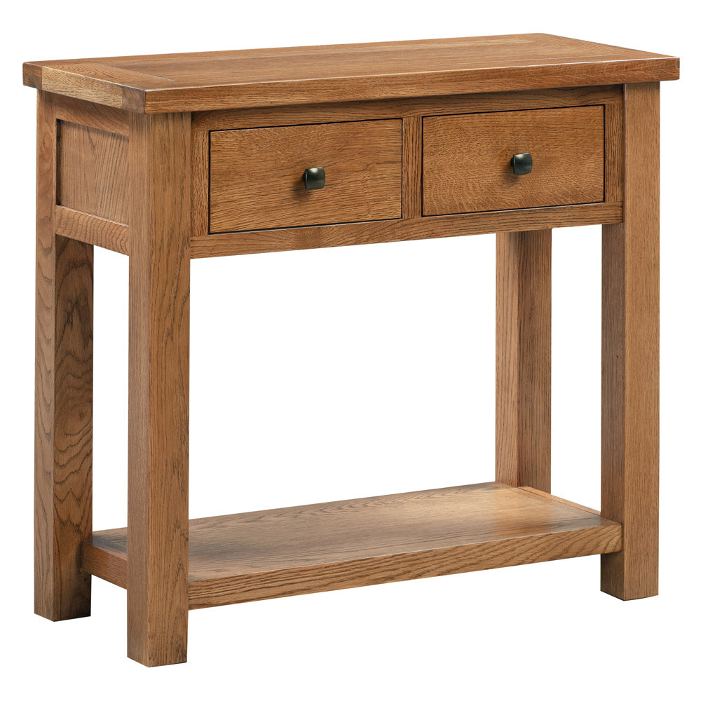 Oak 7 - 2 Drawer Console Table