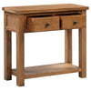 Oak 7 - 2 Drawer Console Table