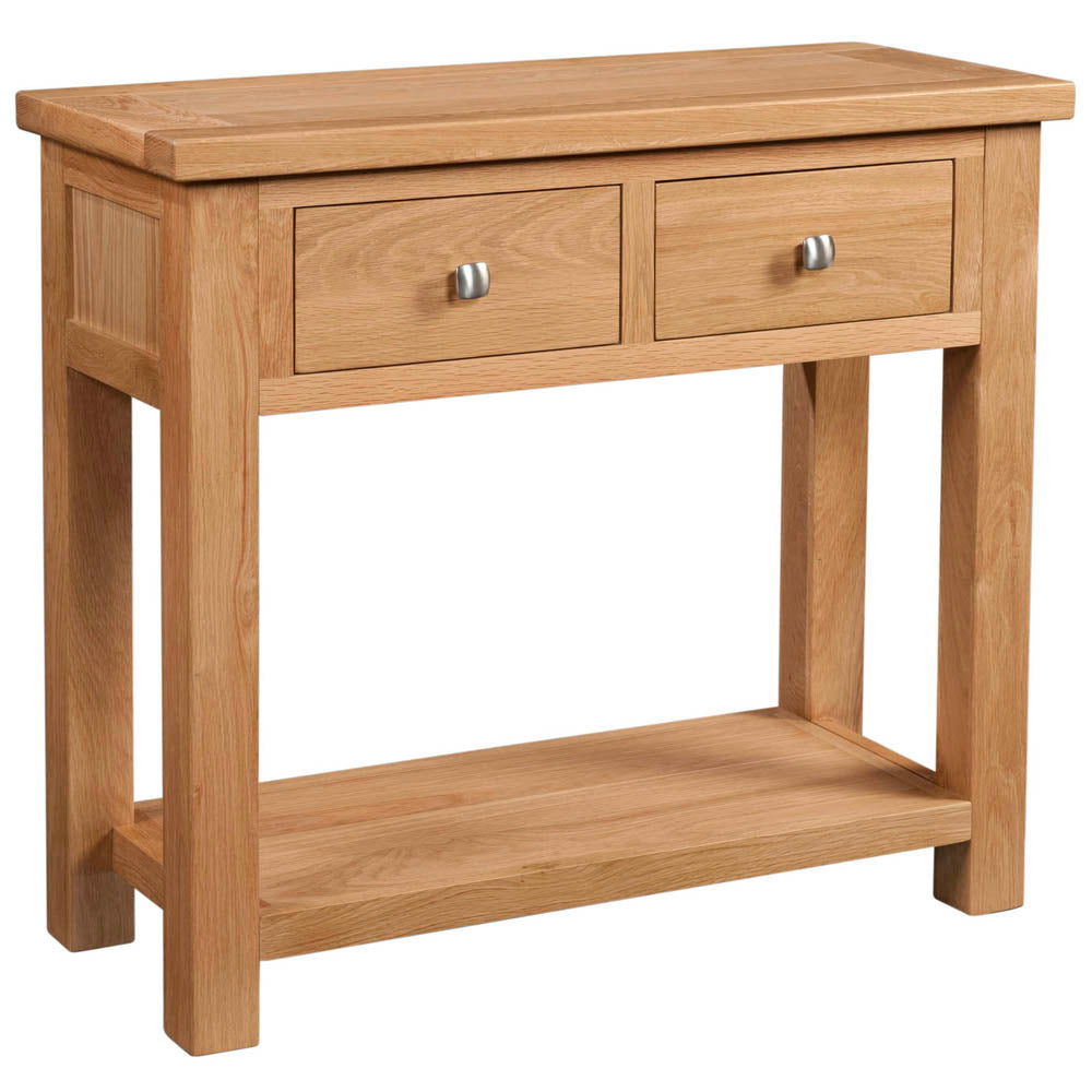 Devon Light Oak - 2 Drawer Console Table