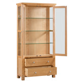 Devon Light Oak - Display Cabinet With Glass Doors