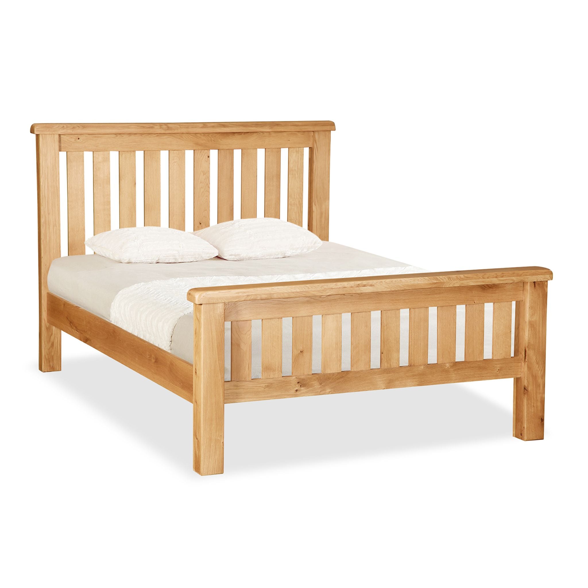 Sudbury Oak - 4'6 Double Slatted Frame Bed