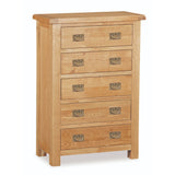 Sudbury Oak - 5 Drawer Chest