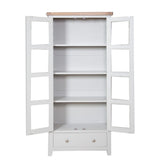 French Grey & Oak Top - Display Cabinet