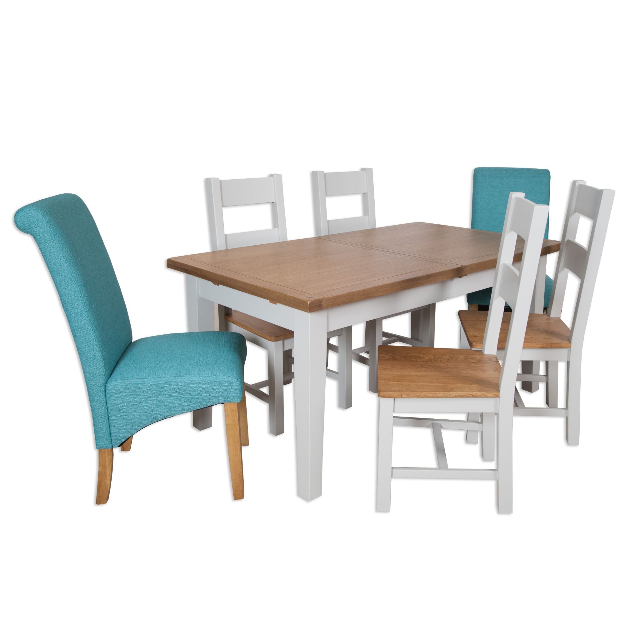French Grey & Oak Top - 1.6m/2.1m Extending Table