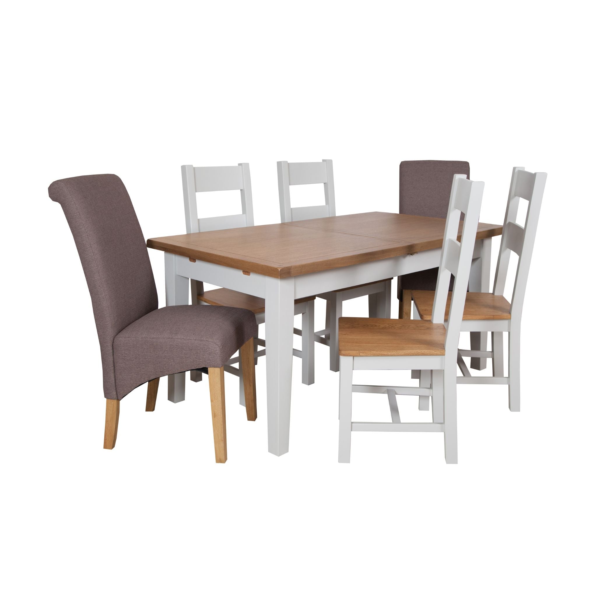French Grey & Oak Top - 1.2m/1.6m Extending Table