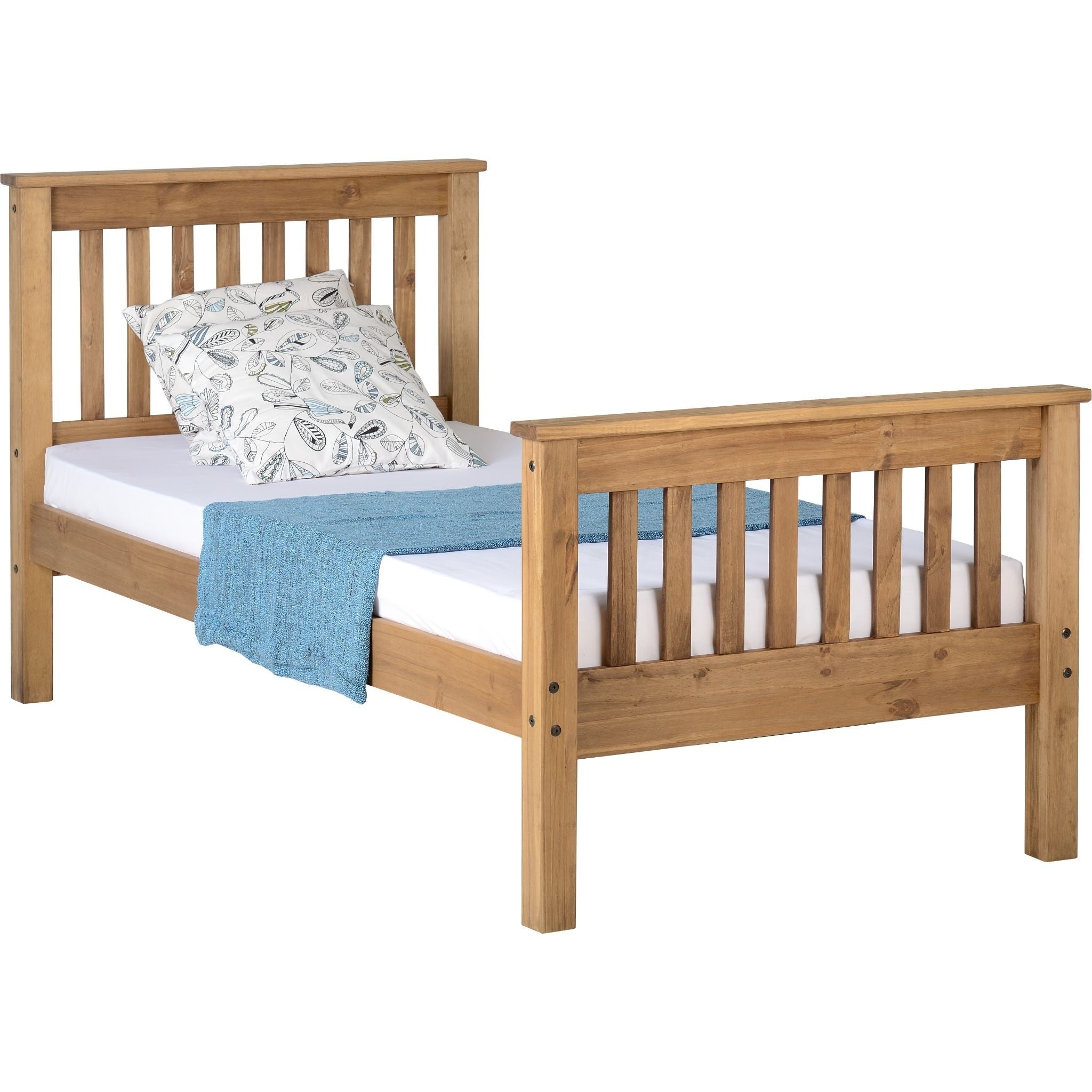 Morgan Waxed Pine High Foot End - Single Frame Bed