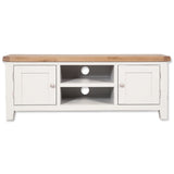 Arctic White & Oak Top - Large 1.34m TV Unit