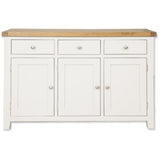 Arctic White & Oak Top - 3 Door Sideboard