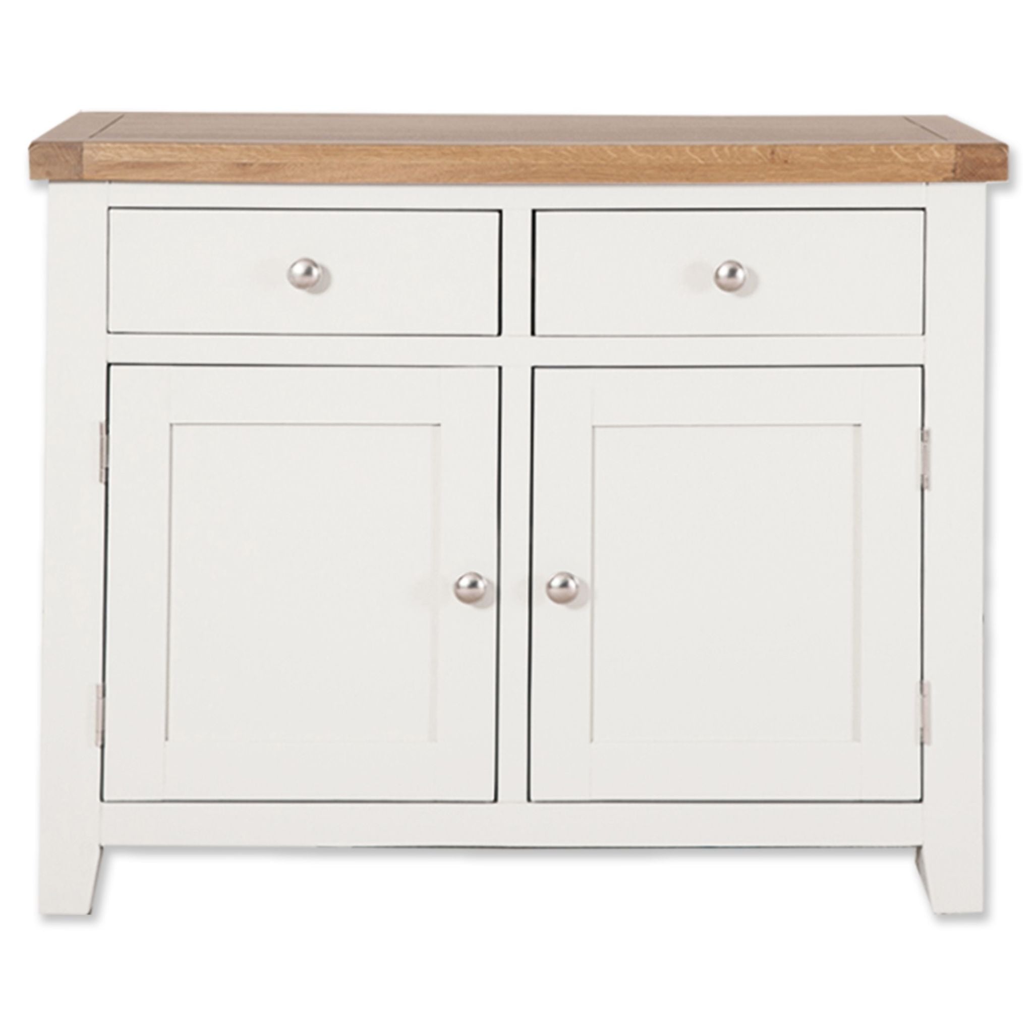Arctic White & Oak Top - 2 Door Sideboard