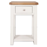 Arctic White & Oak Top - 1 Drawer Console