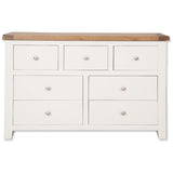Arctic White & Oak Top - 7 Drawer Chest