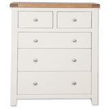 Arctic White & Oak Top - 3+2 Drawer Chest