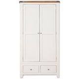 Arctic White & Oak Top - 2 Door 2 Drawer Wardrobe