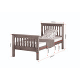 Morgan Waxed Pine High Foot End - Single Frame Bed