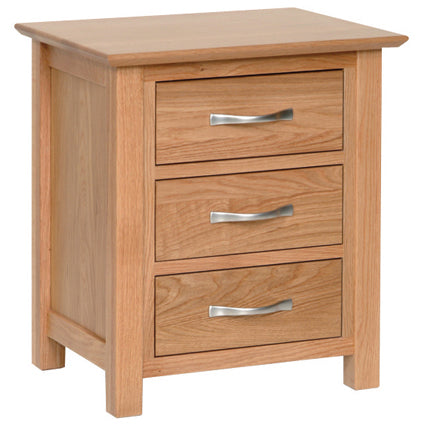 Oak 1 - 3 Drawer Bedside