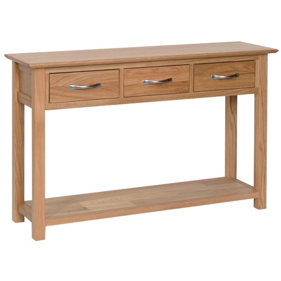 Oak 1 - 3 Drawer Console Table
