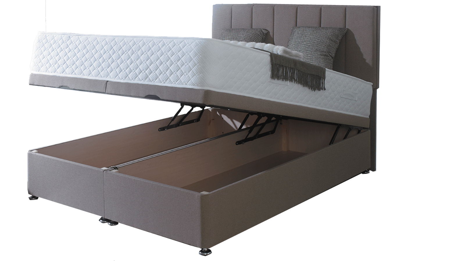 2'6 Small Single - Ottoman Storage Divan - Base Only - Luxury Fabrics