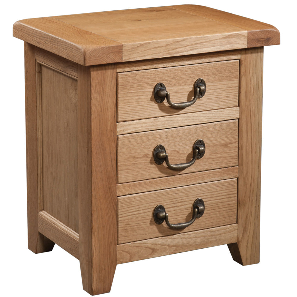 Oak 3 - 3 Drawer Bedside