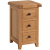 Oak 3 - Compact 3 Drawer Bedside